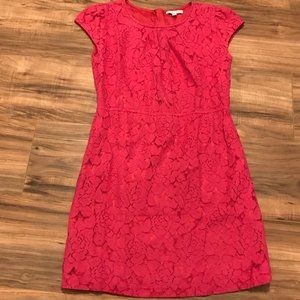 Hot Pink Floral Lace Dress